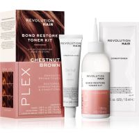 Revolution Haircare Plex Bond Restore Kit sada pre zvýraznenie farby vlasov odtieň Chestnut Brown