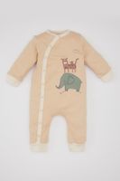 DEFACTO Baby Boy Newborn Safari Printed Long Sleeve Jumpsuit