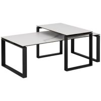 MID.YOU SADA KONFERENČNÝCH STOLÍKOV, čierna, biela, kov, sklo, 115/55/45 cm