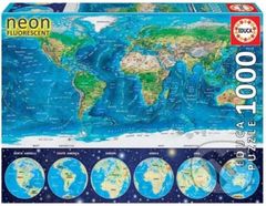 Svítící Mapa světa - puzzle z kategorie Naučné puzzle