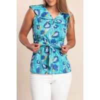 Bedrucktes Top, Hellblau