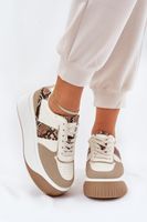 Boto Női Sneaker Vastag Platformmal Állati Minta Bézs Telanila