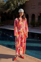 Trendyol Pink Belted Floral Woven Dress