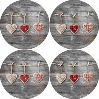 Bertoni Home Unisex's 4 Round Table Pads Set Hearts