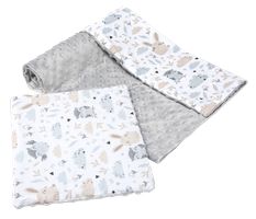 Medi Partners Quilt 75x100 + pillow 35x30 cotton + minky – Polana + gray Minky