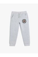 Koton Jogger Sweatpants College Printed Tie Waist Pocket Raised