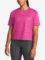 Under Armour Vanish Energy Emboss Crop SS Tricou Roz