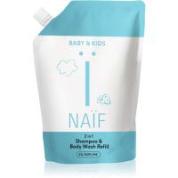 Naif Baby & Kids 2-in-1 Reinigungsgel und Shampoo für Kinder Nicht parfümiert Reffil 500 ml