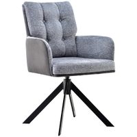 Novel STOLIČKA S PODRÚČKAMI, železo, ženilka, mikrovlákno, antracitová, sivá, čierna