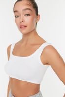 Trendyol White Seamless/Seamless Light Support/Shaping Knitted Sports Bra