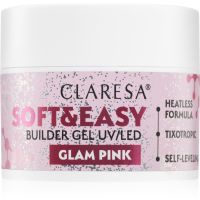 Claresa Soft&Easy Builder Gel Basisgel für Nägel Farbton Glam Pink 45 g