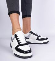marka niezdefiniowana Czarne sneakersy damskie na grubej podeszwie Dolla