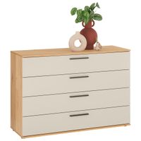 Dieter Knoll ŠIROKÁ KOMODA, piesková, farba duba, 120/83/46 cm