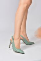 Fox Shoes Women's Green Pointed Toe Women's Heeled Shoes