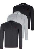 TRIPLE SET V4007 DEWBERRY MEN'S SWEATSHIRT-BLACK-NAVY-GREY