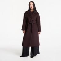 Παλτό Calvin Klein Classic Df Wool Wrap Coat Dark Brown L