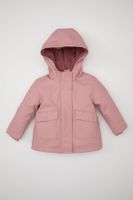 DEFACTO Baby Girl Hooded Soft Furry Coat