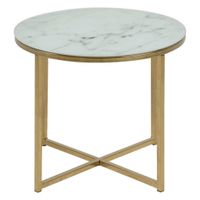 Ambia Home KONFERENČNÝ STOLÍK, sivá, biela, zlatá, kov, sklo, 50/50/42 cm