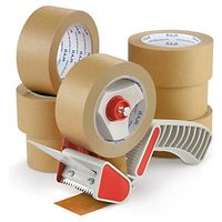6 x Papírová lepicí páska 48mm, návin 50m, standardní 57g/m2, hnědá, tloušťka 110µm + 1 odvíječ pásky | RAJA
