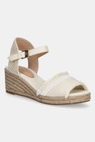 Sandále Tommy Hilfiger FRINGE CANVAS MEDIUM WEDGE