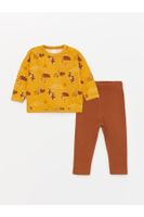 LC Waikiki Crew Neck Long Sleeve Printed Baby Boy Sweatshirt and Pants 2-Piece