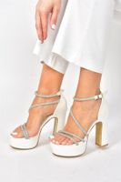 Fox Shoes Mother-of-Pearl Platform Thick Heeled Women's Evening Shoes