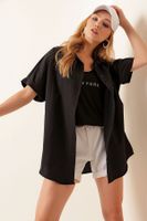 Bigdart 20120 Oversize Short Sleeve Shirt - Black