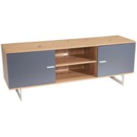 Livetastic NÍZKA KOMODA, sivá, farba duba, 150/55/40 cm