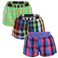 3PACK női bő szárú boxeralsó Styx sportos gumipánt többszínű (3T10812) 3XL