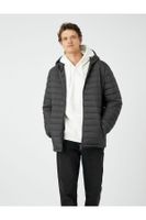 Koton Puffer Coat Sezónní kapuce na zip kapsa s detailem