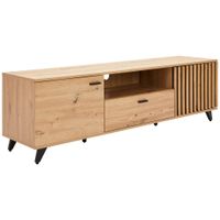 MID.YOU NÍZKA KOMODA, čierna, farba duba, 170/40/49 cm