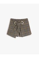 Koton Plaid Front Tie Detail Shorts Skirt