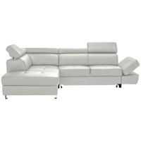 Celina Home ROHOVÁ SEDAČKA, textil, koža, svetlosivá