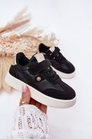 Boto Sportovní Obuv Tenisky Dívčí Na Suchý Zip Černé Zarina