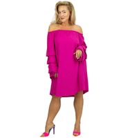 Pri Sukienka hiszpanka midi z bufiastymi falbankami na rękawach  BELLA