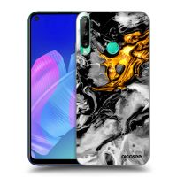 Silikónový prehľadný obal pre Huawei P40 Lite E - Black Gold 2