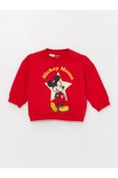 LC Waikiki Crew Neck Long Sleeve Mickey Mouse Printed Baby Boy Sweatshirt and Tracksuit Bottom 2-Piece Set