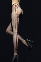 Vzorované silonky Fiore Invito Černá 3-M