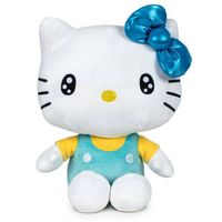 Figúrka Play by Play Hello Kitty 50th Anniversary Plush Figure Light Blue Bow Yellow Shirt 36 cm
