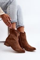 Velúr Cowboy bokacsizma alacsony sarkú Zazoo 3329 barna