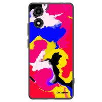 Silikónový čierny obal pre Motorola Moto E14 - Watercolor