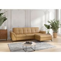 Sit & More ROHOVÁ SEDAČKA, koža, textil, kari žltá