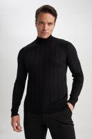 DEFACTO Black Slim Fit Slim Fit Half Turtleneck Knitwear Sweater