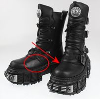 NEW ROCK Schuhe - TANK CASCO NEGRO - POWER ACERO - BESCHÄDIGT 40
