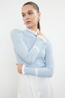 Trendyol Light Blue Color Block Knitwear Sweater