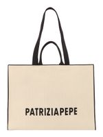 PATRIZIA PEPE Shopper torba  svijetlobež / crna