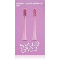 Hello Coco Electric Toothbrush Heads Pink náhradní hlavice pro zubní kartáček 2 ks