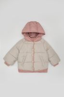 DEFACTO Baby Girl Water Repellent Ribbed Sleeve Buttoned Hooded Puffer Coat