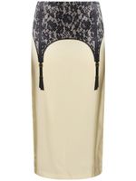 Printed Viscose Satin Midi Skirt