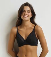 DIM DAILY MICRO FOULARD BRA - Women's lace bra with underwire - black
